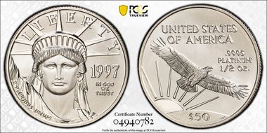 1997 $50 Statue of Liberty MS69