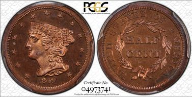 1849 1/2C Small Date, Original PR64RB