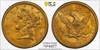 1903 $5 MS63