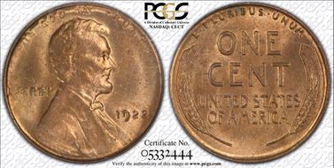 1922 No D 1C Strong Reverse MS64RD