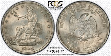 1878-S T$1 Trade MS64