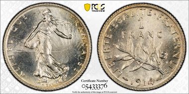 1914 1 Fr Gad-467 F-217 MS66