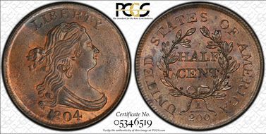 1804 1/2C C-12 MS65RB