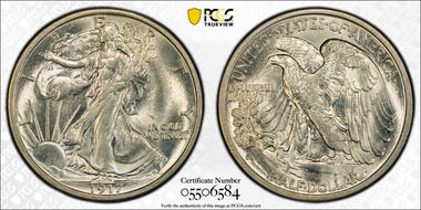 1917-D 50C Reverse MS65