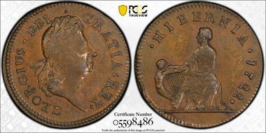 1722 1/2P Hibernia, Martin 3.6-Bd.2 MS63BN