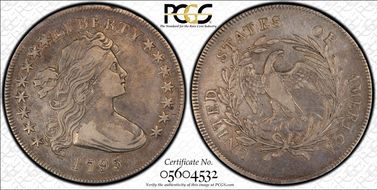 1795 $1 Draped Bust, Off-Center VF30