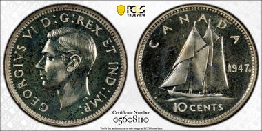 1947 10C Maple Leaf SP67