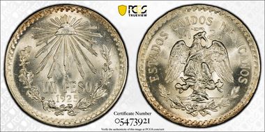 1925-M Peso KM-455  Ag MS66