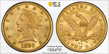 1890-CC $10 MS62