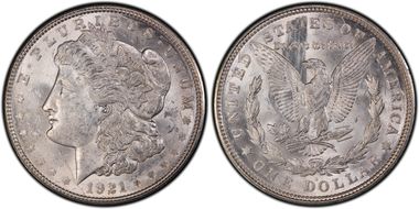 1921-D $1 VAM 1B, Capped R MS62