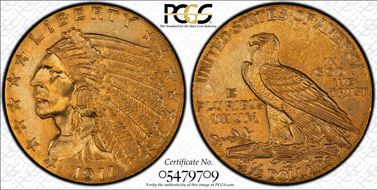 1911-D $2.50 Strong D MS64