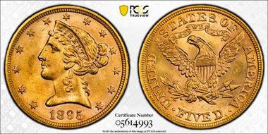 1895 $5 MS63