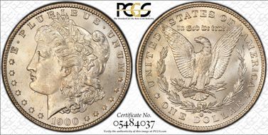 1900-O/CC $1 VAM 8A, Overmintmark MS64