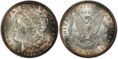 1888-S $1 VAM 13, Gouged Eagle MS63
