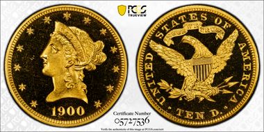 1900 $10 PR66CAM