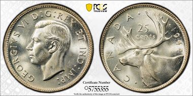 1944 25C MS65
