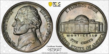1939 5C Doubled Monticello AU58