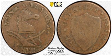 1787 NJ 1/2P Small Plan, Plain Shield VF20BN