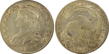 1817/3 50C AU55