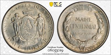 1920 50C Maine MS63