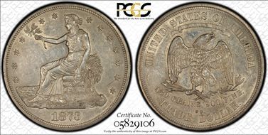 1873-CC T$1 Trade AU55