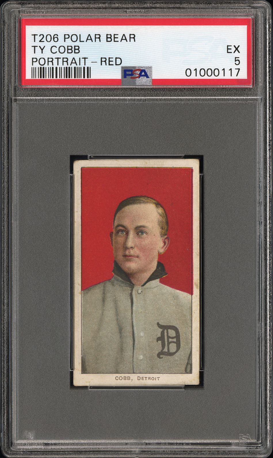 1909-11 T206 POLAR BEAR TY COBB PORTRAIT-RED