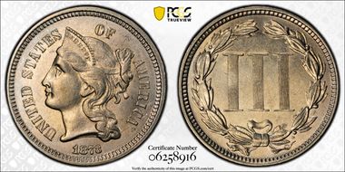 1873 3CN Closed 3 AU58+