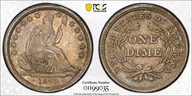 1840 10C No Drapery, F-103 MS64