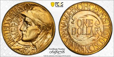 1915-S G$1 Panama-Pacific MS67+