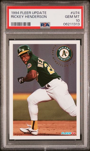 1994 Fleer FLEER UPDATE #U74 Rickey Henderson front