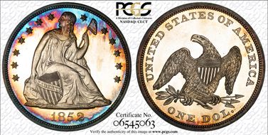 1852 $1 Restrike PR63