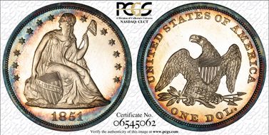 1851 $1 Restrike PR64