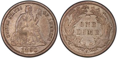 1890-S/S 10C RPM FS-501, F-107 (FS-006) AU53