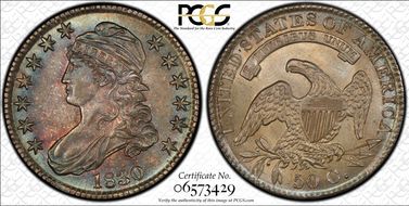 1830 50C Small 0 MS65+