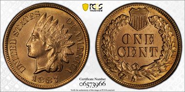1887 1C MS67RD