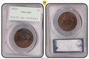 1820 1C Large Date MS64BN