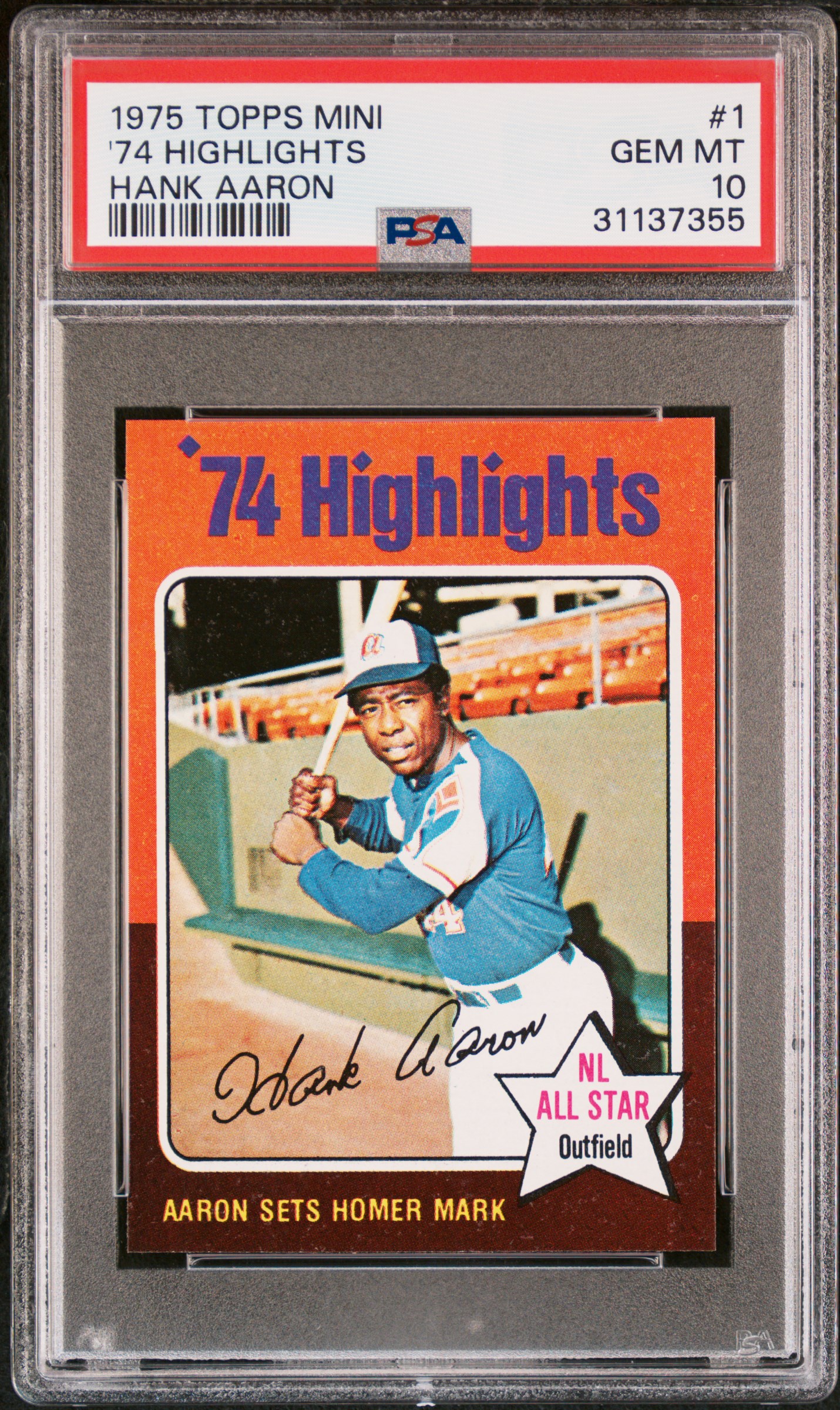 1975 Topps '74 Highlights (Hank Aaron)