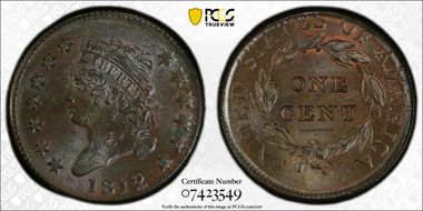 1812 1C S-290 MS65+ BN