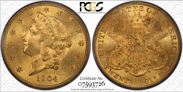 1904 $20 MS64