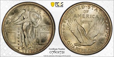 1917 25C Type 1 MS67+ FH