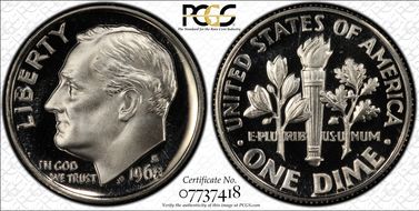 1968-S 10C PR69DCAM