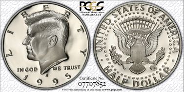 1995-S 50C Silver PR70DCAM