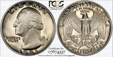 1981-S 25C Type 1 PR70DCAM