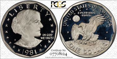 1981-S SBA$1 Type 2 FS-501 PR70DCAM