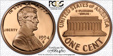 1994-S 1C PR70DCAM