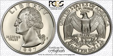 1997-S 25C Silver PR70DCAM