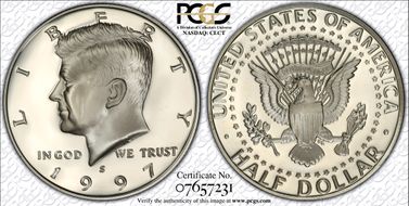 1997-S 50C Silver PR70DCAM