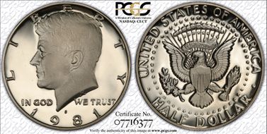 1981-S 50C Type 1 PR70DCAM