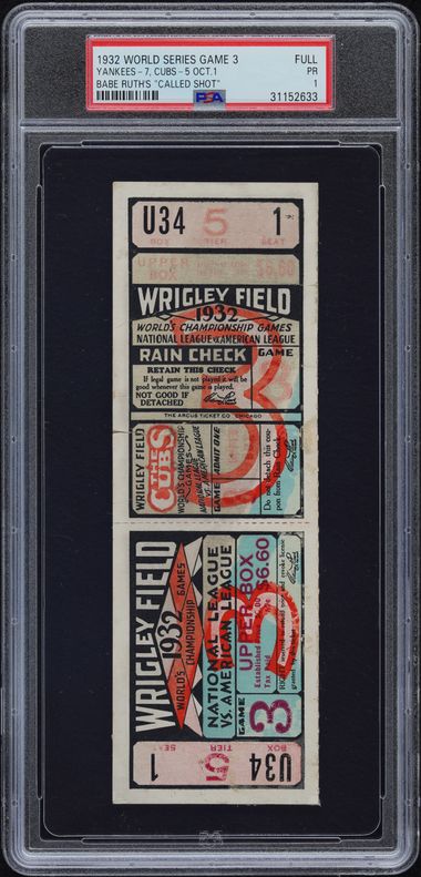 Babe Ruth's "Called Shot" slab