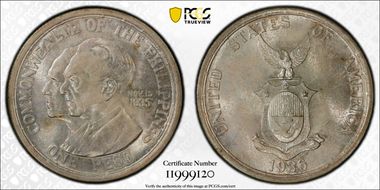 1936-M Peso Murphy-Quezon MS65